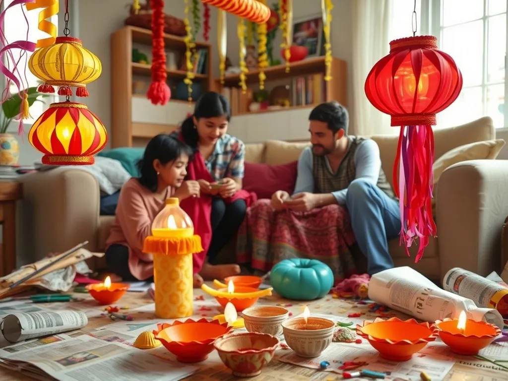DIY Diwali Decorations with Waste Materials